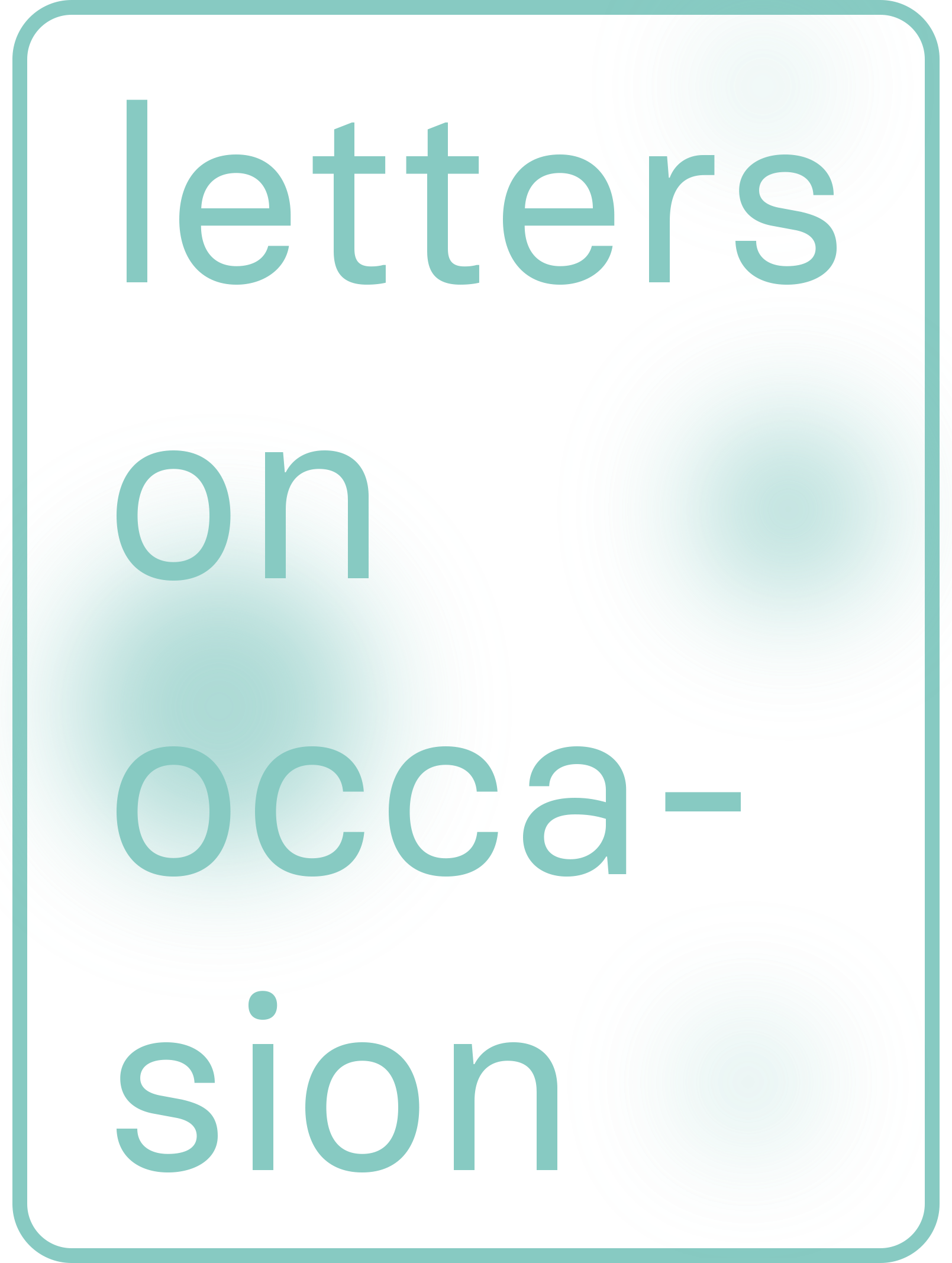 letters, on occasion